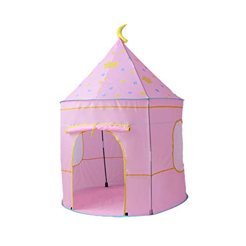 Darmlly Kinderspielzelt Prinzessin Schloss Spielzelt Kinder Spiel Haus FüR Drinnen Und DraußEn Mit Tragetasche Tragbares Spiel Haus-Rosa von Darmlly