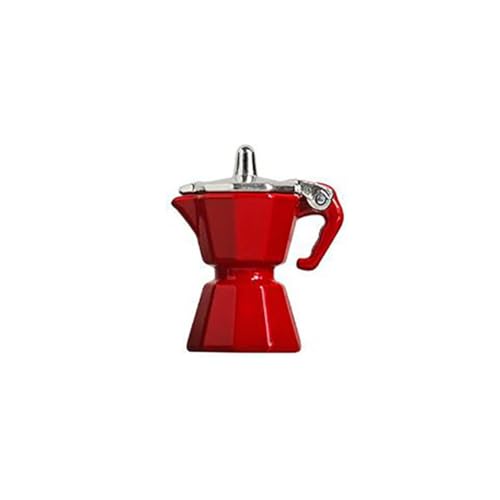 Darmlly Miniaturszene Spielzeug Kaffeekanne Simulation Mini Kaffeekanne Puppenhaus Kaffeeutensilien Modell für Kinder Metall Rot von Darmlly