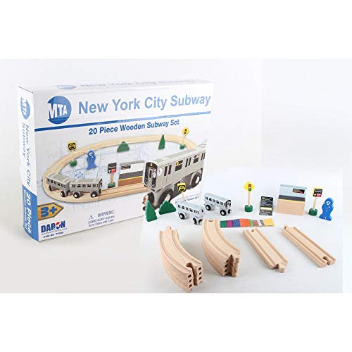 Daron NYC MTA 20-teiliges Subway-Set aus Holz von Daron