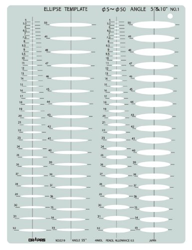5 Grad Gong Pass-Vorlage E221 elliptischen Lineal und 10 Grad 31221 (Japan-Import) von Darpas