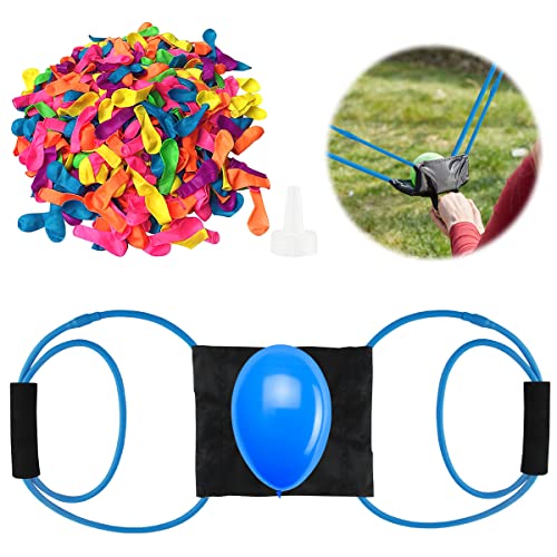 Darryy Wasserbomben Schleuder 3 Personen, 1x Wasserballon Werfers mit 200x Wasser Ballons, Wasserbombenwerfer set Für Kinder Und Erwachsene,Outdoor Spiele, Beach Party, Familienspiel (Blau) von Darryy