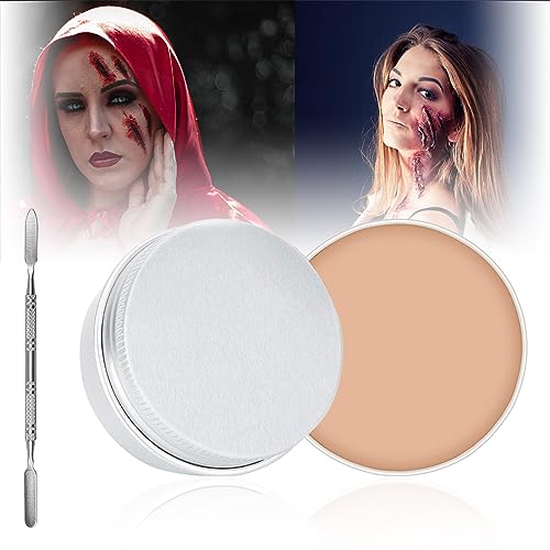 Make Up Modellierwachs, Darryy 50g Hautwachs,1 Spatel, Wachs zum Schminken, Narbenwachs für Halloween-Party verkleiden, Rollenspiel, Zombie-Imitation Make-u von Darryy