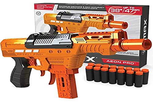 Dart Zone Aeon Pro Dart Blaster - Spielzeug Gewehr, empfohlen ab 14 Jahren - Inkl. 12 Dart Zone Pro Pfeile in halber Länge und Pro Munitionsklemme - Mit vielen Standard Nerf Pfeile kompatibel von Dart Zone