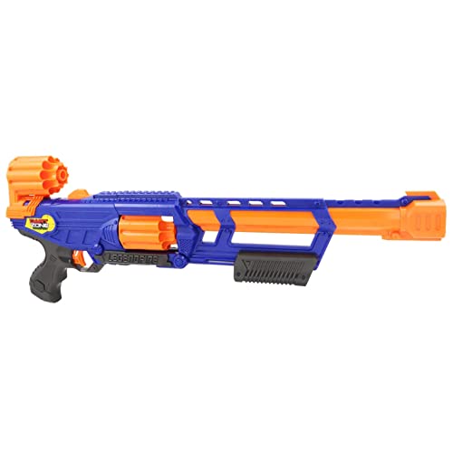 Dart Zone Legendfire Powershot Blaster - Pump-Action Dartblaster mit wechselbarer Trommel und 18 Darts für Kinder ab 3,5 Jahren von Dart Zone