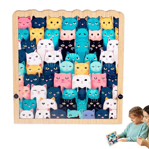 Cartoon-Holzpuzzles, Holzpuzzle für Erwachsene, Präzise 62 Katzen-Puzzles, Innovatives Katzenpuzzle aus Holz für Puzzle-Enthusiasten, Familie, Freunde, Kollegen von Darwaza