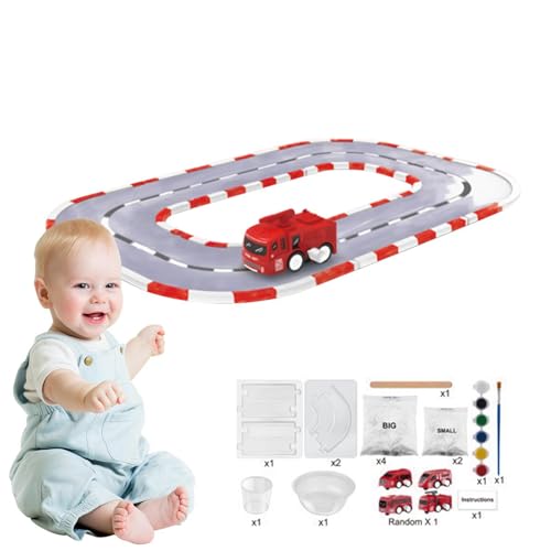 Darwaza Malbahn-Spielzeug, Malbahn-Spielzeug für Kinder,Malset Track Play Set | Leicht zusammenzubauendes Gleis- und Lernschienen-Set für Kinder, Mädchen, Weihnachten, Geburtstag von Darwaza