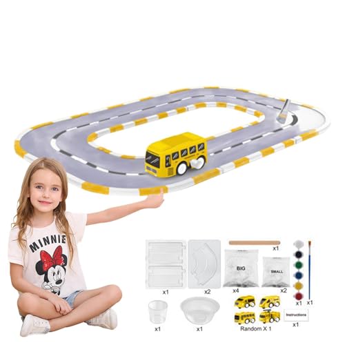 Gleis-Malspielzeug,Gleis-Malspielzeug | Malset Track Play Set,Leicht zusammenzubauendes Gleis- und Lernschienen-Set für Kinder, Mädchen, Weihnachten, Geburtstag von Darwaza