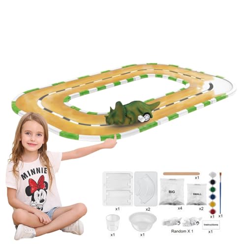 Gleis-Malspielzeug,Gleis-Malspielzeug | Track Toys Malset Zusammenbau | Glattes Schienenset mit bunten Farben und Pinseln, kreatives Malbahn-Spielzeugspielset für Kindergeburtstag und Kindertag von Darwaza