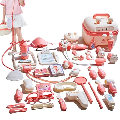 Kleinkind-Arzt-Spielset,Kinder-Arzt-Spielset - Kinderarzt-Spielset mit Koffer-Design | Pretend Doctor Set für Kinder, Doctor Pretend Play, Beleuchtung und Sound für Pretend Play von Darwaza