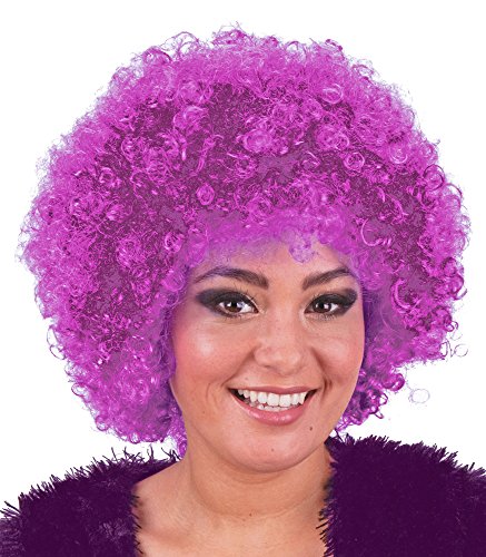 Afro Perücke Jayda - Locken zum Party Kostüm Clown Hippie - Lila von Das Kostümland