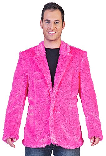 Das Kostümland Hippie Jacke Clayton in Plüsch-Optik Pink Gr. S 48 50 von Das Kostümland