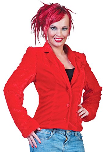 Das Kostümland Hippie Jacke Grace in Plüsch-Optik für Damen - Rot Gr. 36 38 von Das Kostümland