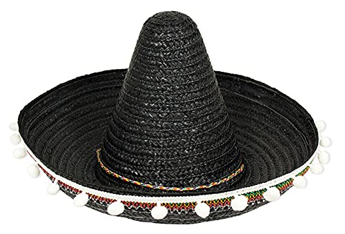 Das Kostümland Mini Mexikaner Sombrero mit Troddeln - 25 cm Durchmesser Schwarz von Das Kostümland