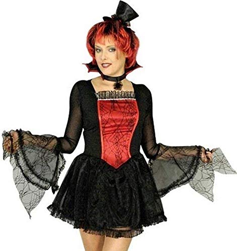 Vampirkostüm Aroha für Damen - Kleid Kragen und Minihut Gr. 36/38 - Hexenkostüm Karneval Halloween von Das Kostümland