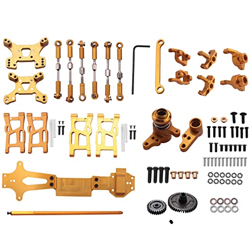 Dasing Metall RC Auto Ersatzteile Zubehör Set für 1:14 144001 RC Auto Car Crawler Voll Upgrade Teile Metall C Sitz Lenk Becher Schwinge Zentral Antriebswelle, Gelb von Dasing