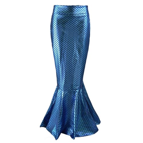 Dasongff Damen Meerjungfrauen Rock Glitzer Pailletten WickelrockTüllrock Fischschwanz Lustige Maxirock für Karneval Kostüm Prom Abendkleid Prinzessin Cosplay Party Halloween Skirt von Dasongff