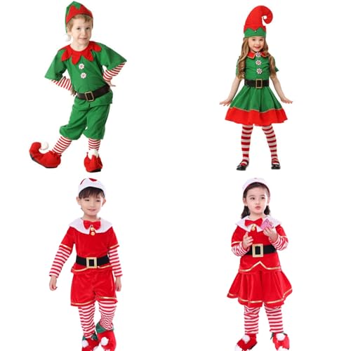 Dasongff Elfenkostüm Kinder Jungen, Elfen Kostüm Weihnachten, Cosplay Festliche Elfenkleidung Weihnachts Outfits Elfen Kostüm Elfen Kostüm Karneval Kostüm Weihnachten Outdoor von Dasongff