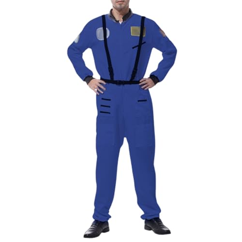 Herren Astronaut Raumfahrer Kostüm Faschingskostüme Cosplay Halloween Party Karneval Fastnacht Kleidung für Erwachsene Raumfahrer Overall Karneval Fasching Halloween Kostüm Weltraum Kostüm von Dasongff