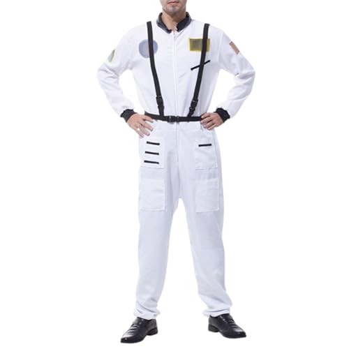 Herren Astronaut Raumfahrer Kostüm Faschingskostüme Cosplay Halloween Party Karneval Fastnacht Kleidung für Erwachsene Raumfahrer Overall Karneval Fasching Halloween Kostüm Weltraum Kostüm von Dasongff