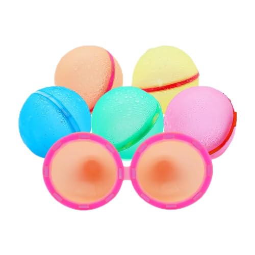 6pcs Wasserbomben Selbstschließend Wiederverwendbar, Eine Sekunde Schnellfüller Wasserbomben Set Wasserspielzeug Pool Spielzeug Strandspielzeug Bunt Gemischt Wasserball für Kinder Sommer von SANXDI