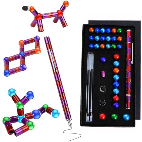 Fidget Pen, Magnetischer Kugelschreiber, Magnet Stift, Lustig Multifunktions Magnetstift, Stressabbau Druckkugelschreiber für Männer, Frauen, Kinder, Vatertagsgeschenk von Dattecat