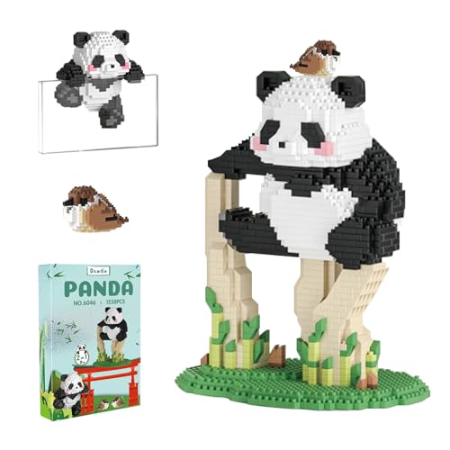 Dawdix 2 In 1 Mini Panda Bausteine Panda Klemmbausteine Set Panda Bricks Tier Building Block Set Klemmbausteine Tiere 1558 Stück Panda Baustein Bauspielzeugsteine für Kinder Ab 9 Jahren, Erwachsene von Dawdix