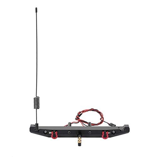 Daweglop Heckstoßstange aus Metall, LED-Antenne, für 1:10 RC Crawler Car TRX4 Axial SCX10 90046 von Daweglop