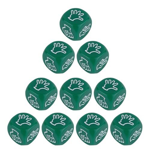 10pcs Rock Paper Scissor Game Dices 6 Seitig Acryl Runden Ecke Dices Party Finger Rate Spiel Dices Family Parties Spiel von Dawutocap