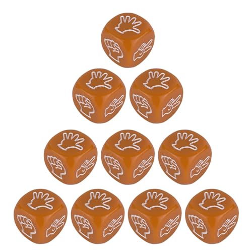 Dawutocap 10pcs Rock Paper Scissor Game Dices 6 Seitig Acryl Runden Ecke Dices Party Finger Rate Spiel Dices Family Parties Spiel von Dawutocap