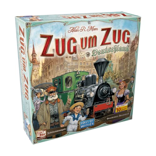 Days of Wonder, Zug um Zug Deutschland (Auflage 2023), Grundspiel + Erweiterung, Familienspiel, 2-5 Spieler, Ab 8+ Jahren, 30-60 Minuten, Deutsch, Mehrfarbig, Bunt von Asmodee