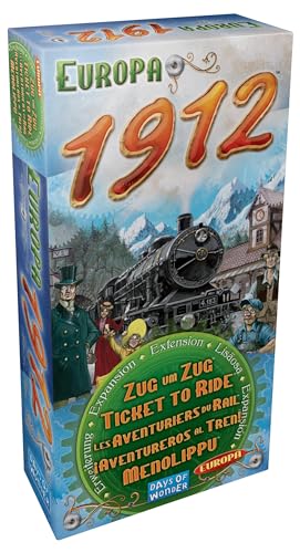 Asmodee Days of Wonder, Zug um Zug – Europa 1912, Erweiterung, Familienspiel, Brettspiel, 2-5 Spieler, Ab 8+ Jahren, 45+ Minuten, Deutsch von Days of Wonder