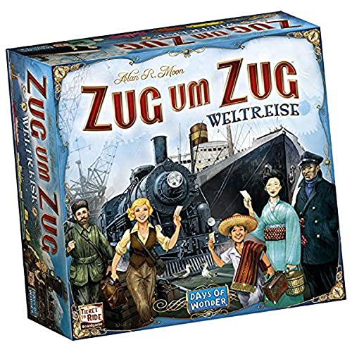 Days of Wonder, Zug um Zug – Weltreise, Familienspiel, Brettspiel, 2-5 Spieler, Ab 10+ Jahren, 90+ Minuten, Deutsch von Asmodee