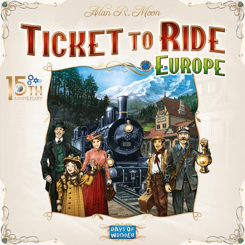 Days of Wonder DO7233 Ticket to Ride Europe Brettspiel 15. Jubiläum Deluxe Edition | ab 8 Jahren | Für 2 bis 5 Spieler | Durchschnittliche Spielzeit 30-60 Minuten[Exklusiv bei Amazon] von Days of Wonder