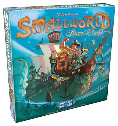 Small World: River World Brettspiel-Erweiterung – Neue Karten, Piraten und Gefahren erwarten Sie! Fantasy-Strategiespiel für Kinder und Erwachsene, ab 8 Jahren, 2–5 Spieler, 40–80 Minuten Spielzeit, von Days of Wonder