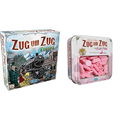 Days of Wonder | Zug um Zug – Europa inklusive Play Pink | Grundspiel + Exklusives gratis Zubehör | Familienspiel | Brettspiel | 2-5 Spieler | Ab 8+ Jahren | 30-60 Minuten | Deutsch von Days of Wonder