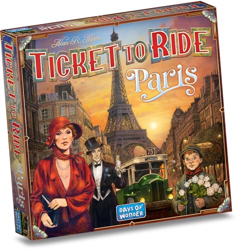 Zug um Zug Paris Brettspiel – Strategiespiel zum Bahnaufbau mit detaillierten Pariser Bussen, lustiges Familienspiel für Kinder & Erwachsene, ab 8 Jahren, 2–4 Spieler, 10–15 Minuten Spielzeit, von Days of Wonder