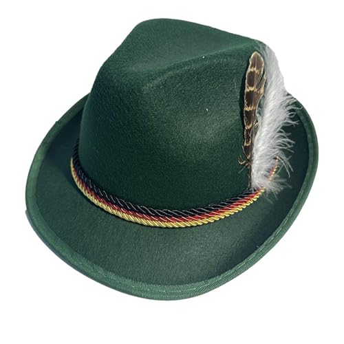 Deutscher Hüte Für Oktoberfest, Deutscher Alpenhut Für Erwachsene, Weiche Vlies Bayerische Hüte With Feather, Retro Bavaria Traditional Hat For Adults, Halloween Party, Oktoberfest, Bavarian Cosplay von Dayysiuy