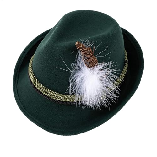 Deutscher Hüte Für Oktoberfest, Deutscher Alpenhut Für Erwachsene, Weiche Vlies Bayerische Hüte With Feather, Retro Bavaria Traditional Hat For Adults, Halloween Party, Oktoberfest, Bavarian Cosplay von Dayysiuy