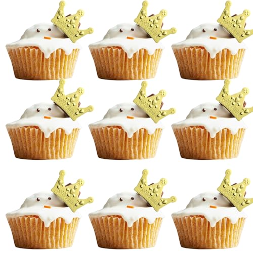 DazzJoy 50 Stück Kronen Cupcake Topper aus Papier,Prinzessin Krönchen Tortendeko Geburtstag,Klein Krone Muffin Deko Hochzeit,Kuchen Deko Geburtstag,Cupcake Deko für Babyparty,Tischdeko,Kronen Konfetti von Dazzjoy