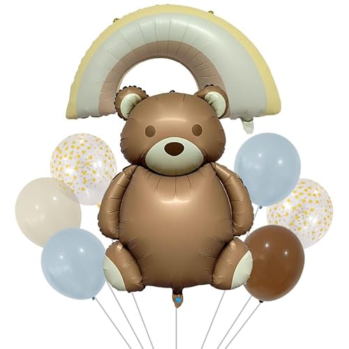 DazzJoy 8 Stück Bär Folienballon Geburtstag, XXL Luftballon Bär Tiere Ballons, Bär Luftballons Geburtstag Deko, Bären Helium Ballons für Kindergeburtstag Deko Junge Mädchen, Waldtiere Geburtstag Deko von Dazzjoy