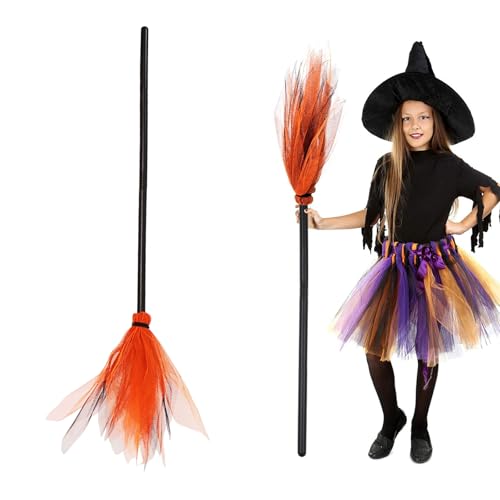 DazzJoy Halloween Hexenbesen, Hexe fliegender Besenstiel, Kinder Hexenbesen, Abnehmbare Besen Requisiten, 90cm Magic Broom Halloween, Harry Geburtstags Deko Besen für Hexen Zubehör, Halloween Deko von Dazzjoy