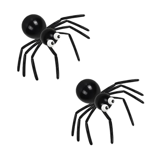 DazzJoy Halloween Spinne Luftballon Tiere Ballons, 2 Stück Schwarze Spinnen Ballon Tiere Groß, 3D Spinne Folienballon Tiere, Halloween Luftballons Spinnen für Horror Deko, Halloween Deko Kinder von Dazzjoy