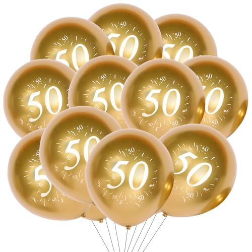 DazzJoy Zahl 50 Luftballon Gold, 20 Stück Luftballons 50. Geburtstag, 50 Geburtstag Deko Mann Frau, Zahlenballon 50, Goldene Ballons 50 für Geburtstag, Hochzeit Feier, Jubiläum Party Dekoration von Dazzjoy