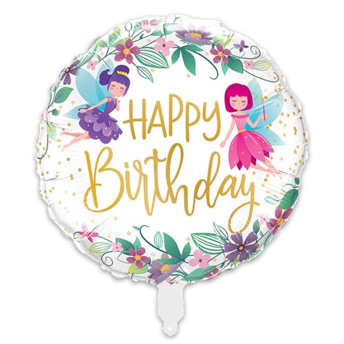 DazzJoy Happy Birthday Ballon Blumen Fee, 10 Stück Blume Fee Folienballon Deko Geburtstag, Blumen Luftballons Geburtstagsdeko Mädchen, Flower Luftballons Geburtstag Party Deko, Kindergeburtstag Deko von Dazzjoy