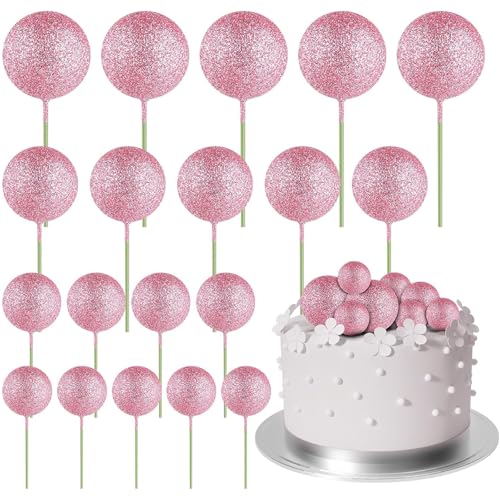 DazzJoy 20 Stück Tortendeko Kugeln Cake Topper Rosa,Glitzer Kuchendeko Tortenaufleger für Hochzeit Party Babyparty Geburtstag,Cake Decoration Kugeln,Tortenaufsatz Kugel DazzJoy 20 Stück Tortendeko Kugeln Cake Topper Rosa,Glitzer Kuchendeko Tortenaufleger für Hochzeit Party Babyparty Geburtstag,Cake Decoration Kugeln,Tortenaufsatz Kugel von Dazzjoy