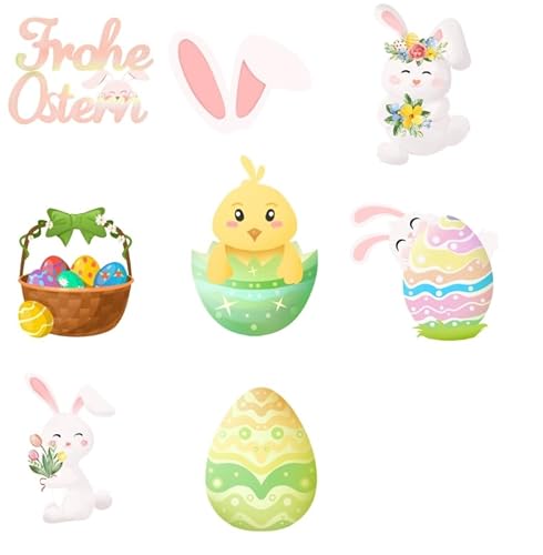 DazzJoy 48 Stück Ostern Tortendeko Essbar,Ostern Esspapier Tortendeko Hasen,Essbar Hasen Cupcake Topper,Ostereier Muffin Deko Essbar,Essbare Kuchendeko Ostern Deko,Ostern Cupcake Topper Essbar von Dazzjoy