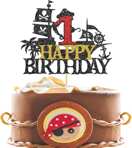 DazzJoy Piratenthema Happy Birthday Cake Topper (1 Jahr) von Dazzjoy