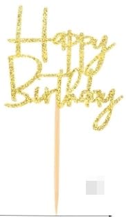 DazzJoy Happy Birthday Tortendeko Gold,24 Stück Happy Birthday Cupcake Topper,Glitzer Muffin Deko Happy Birthday Cupcake Deko,Kuchen Deko Geburtstag,Cupcake Topper Geburtstag Deko Muffin von Dazzjoy