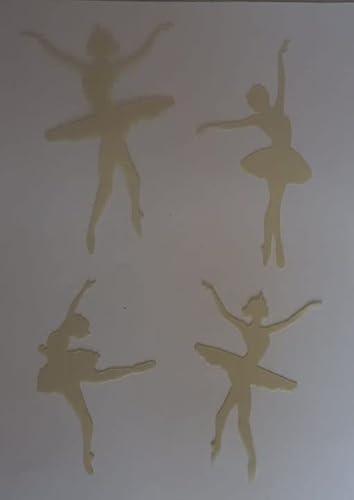 6 x Balletttänzer, Verzierung, Formen, Basteldekoration, Mylar-Kunststoff, 10,2 cm und 12,7 cm hoch von Dazzle Glitter Tattoos