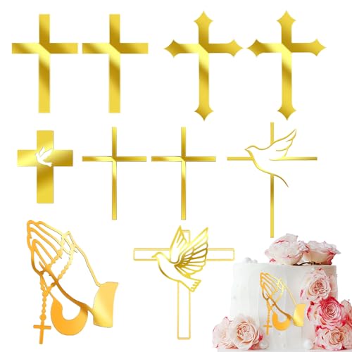 10 Stck Taufe Deko Taufe Tortendeko CakeTopper Kommunion Tortendeko Kommunion Tortendeko Taufe Mädchen Cake Topper Taufe Firmung Tortendeko Tortendeko Firmung für Hochzeit Geburtstag Konfirmation von Dbuwqips